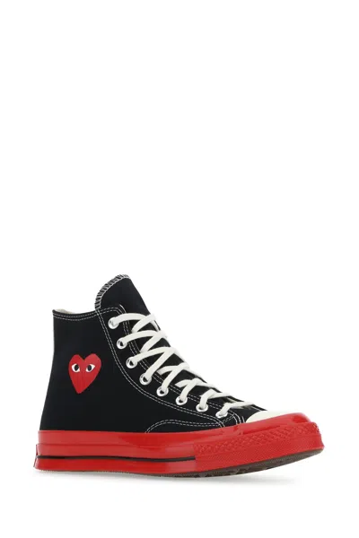 Comme Des Garçon Play Black Canvas Comme Des Garã§ons X Converse Sneakers