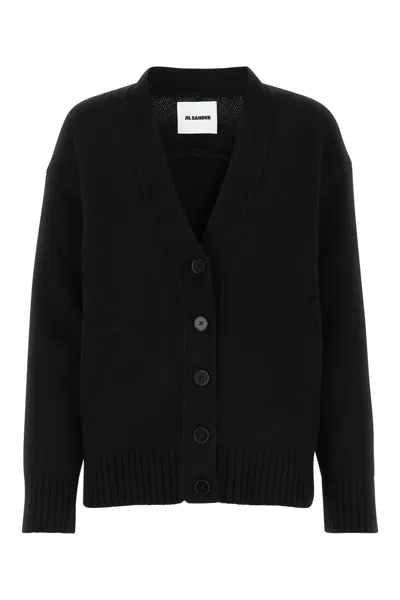 Jil Sander Ribbed Wool V-neck Cardigan