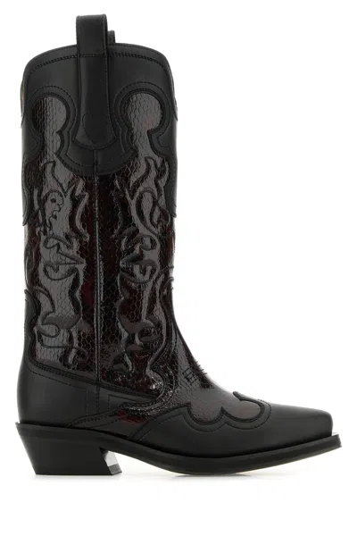 Ganni Embroidered Western Boots Women