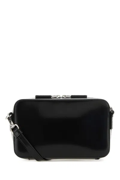 Prada Textured Leather Crossbody Bag In Black
