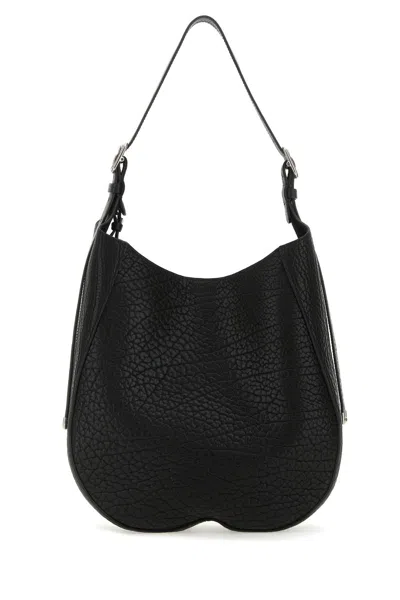 Burberry Women Black Leather Medium Chess Shoulder Bag