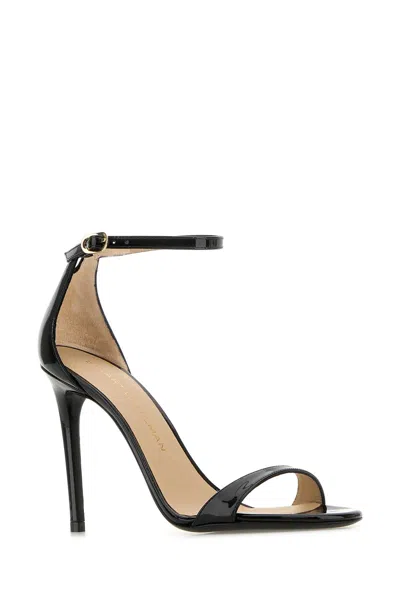 Stuart Weitzman Nudist Patent Leather Stiletto Platform Sandals
