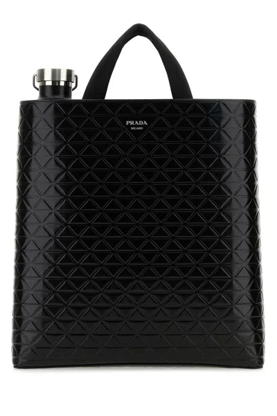 Prada Leather Shopping Bag With Detachable Water Bottle