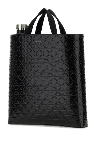 Prada Leather Shopping Bag With Detachable Water Bottle