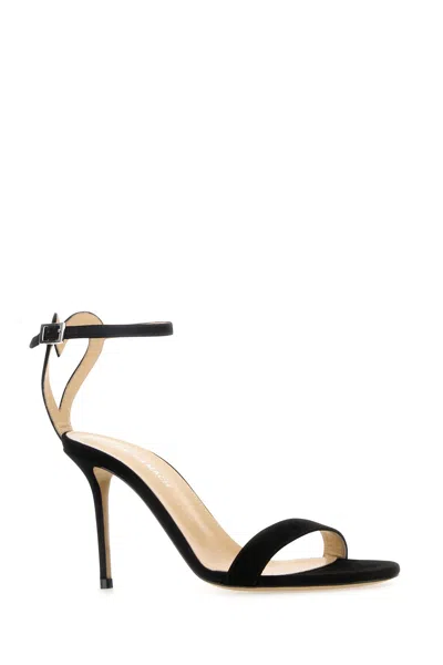 Mach&mach Crystal Bow Ankle Strap Sandals