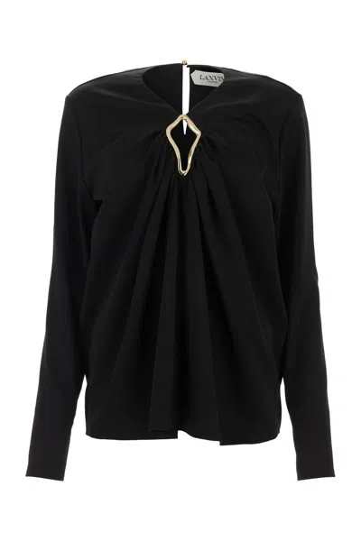 Lanvin Draped Long-sleeved Blouse