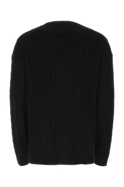 Prada Oversize V-neck Cardigan With Cable Knit Pattern