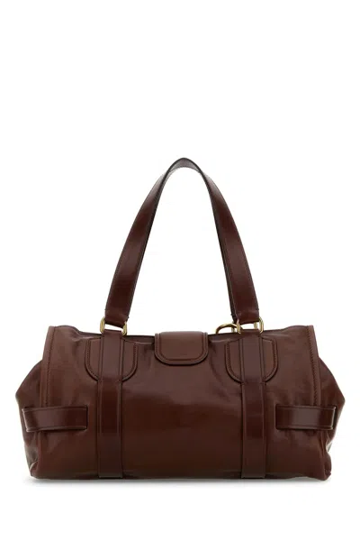 Chloé Brown Leather Kerala 25 Shopping Bag