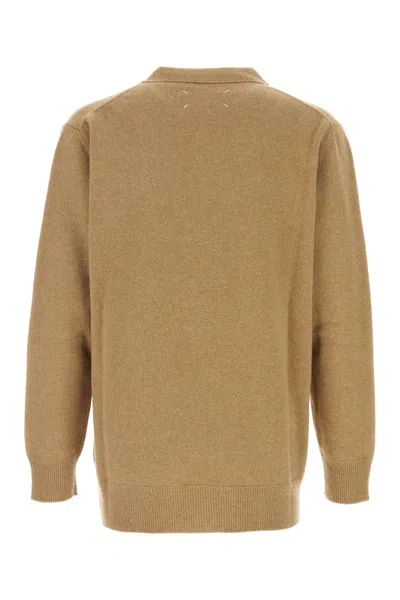 Maison Margiela Melange Cappuccino Wool Blend Cardigan