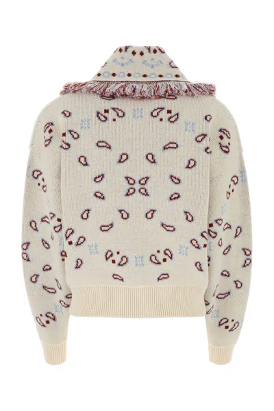Alanui Jacquard Cardigan Embroidered Fringe Detailing