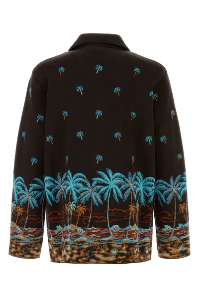 Alanui Wool Cardigan With Embroidered Palm Tree