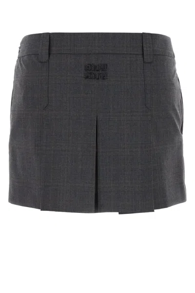 Miu Miu Glencheck Mini Skirt