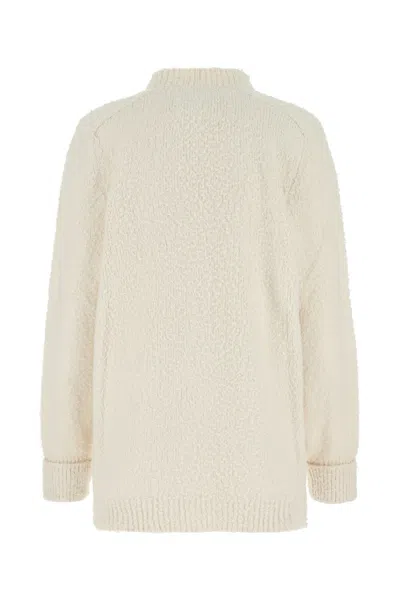 Maison Margiela Ivory Cotton Blend Oversize Cardigan In Neutral