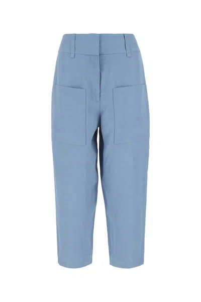 Stella Mccartney Stella Mc Cartney Light Blue Viscose Blend Culotte Pant