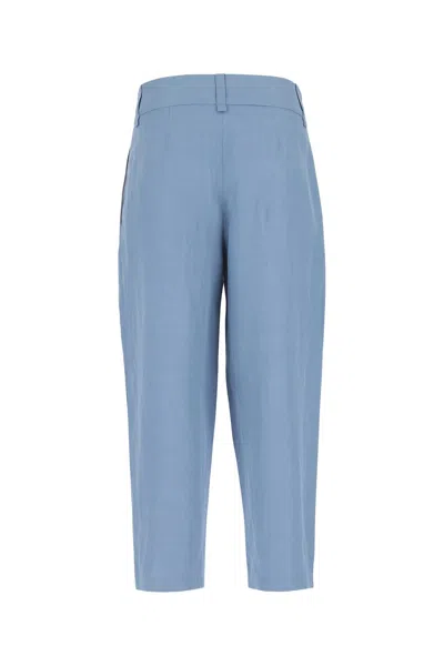 Stella Mccartney Stella Mc Cartney Light Blue Viscose Blend Culotte Pant