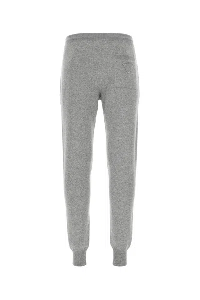 Prada Cashmere Blend Joggers Embroidered Detail