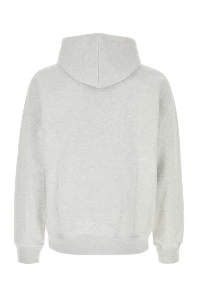 Carhartt Melange Light Grey Cotton Blend Hooded Chase Sweat