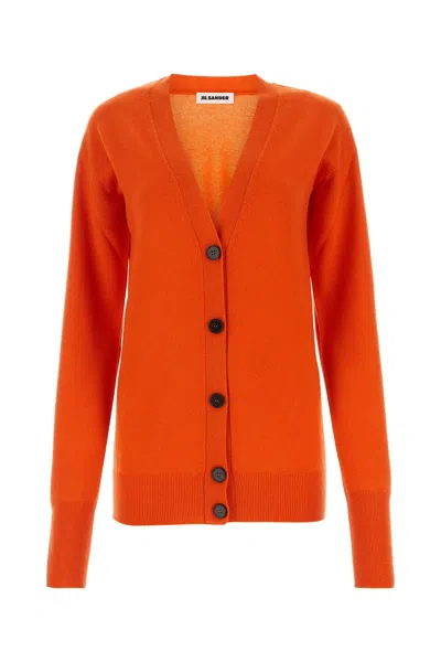 Jil Sander Sophisticated V-neck Wool Cardigan
