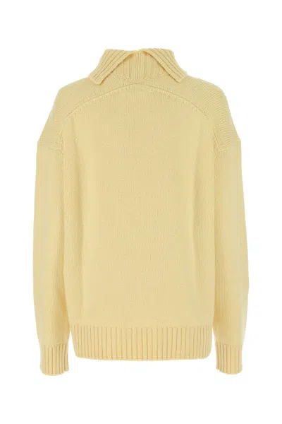 Jil Sander Pastel Yellow Cashmere Blend Oversize Sweater In Yellow