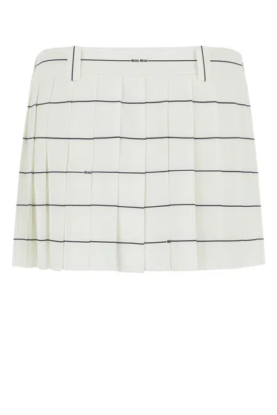 Miu Miu Printed Crepe Mini Skirt