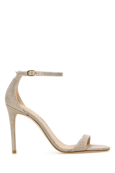 Stuart Weitzman Nudistcurve Glitter Ankle-strap Sandals