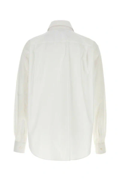 Alexander Mcqueen Poplin Shirt With Button Cuffs And Collar In White