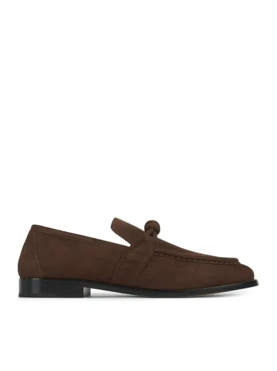 Bottega Veneta Brown Suede Astaire Loafers In Brown