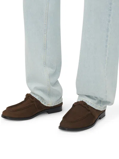 Bottega Veneta Brown Suede Astaire Loafers In Brown