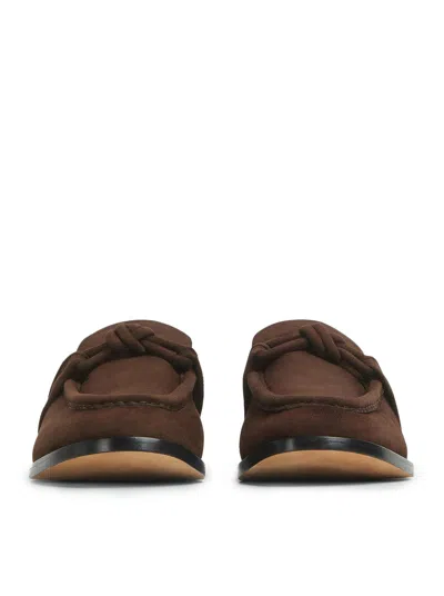 Bottega Veneta Brown Suede Astaire Loafers In Brown