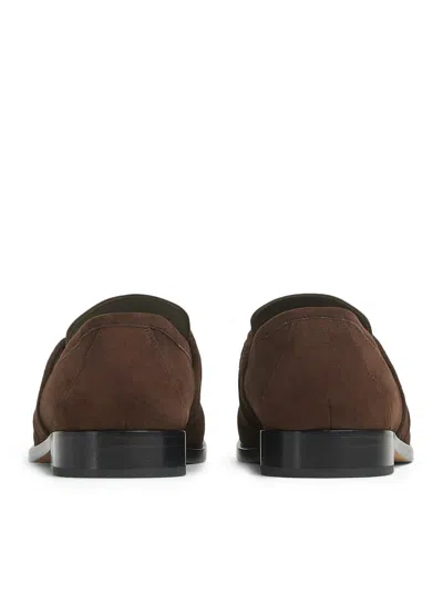 Bottega Veneta Brown Suede Astaire Loafers In Brown