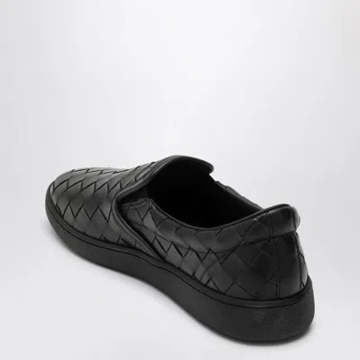 Bottega Veneta Sawyer Blue Slip-on Sneakers With Logo Detail And Intreccio Motif In Leather Man In Black
