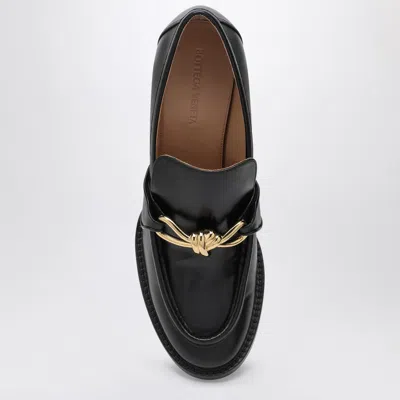 Bottega Veneta Astaire Metallic Knot Leather Heeled Loafers In Black