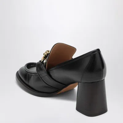 Bottega Veneta Astaire Metallic Knot Leather Heeled Loafers In Black