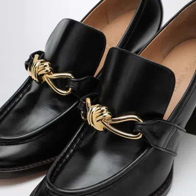 Bottega Veneta Astaire Metallic Knot Leather Heeled Loafers In Black