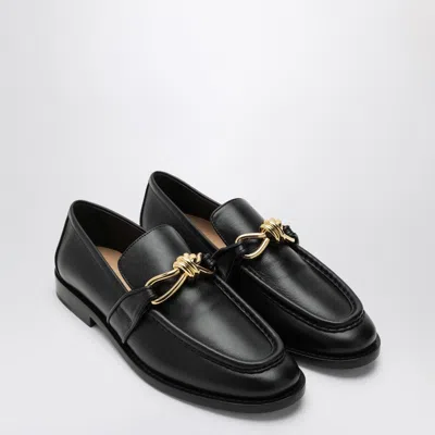 Bottega Veneta Astaire Metallic Knot Leather Loafers In Black