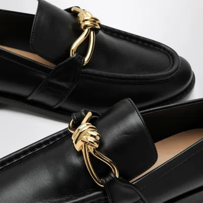 Bottega Veneta Astaire Metallic Knot Leather Loafers In Black