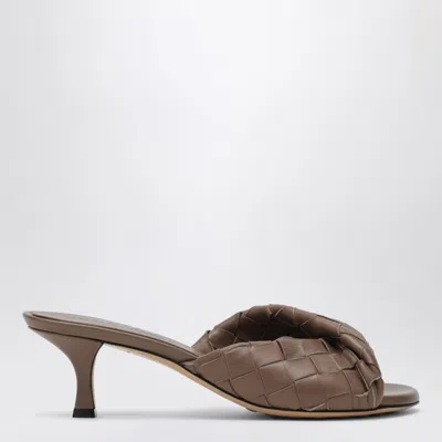 Bottega Veneta Mud Nappa Leather Blink Flat Sandals In Brown