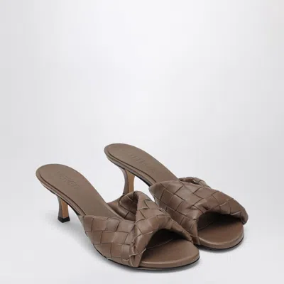 Bottega Veneta Mud Nappa Leather Blink Flat Sandals In Brown