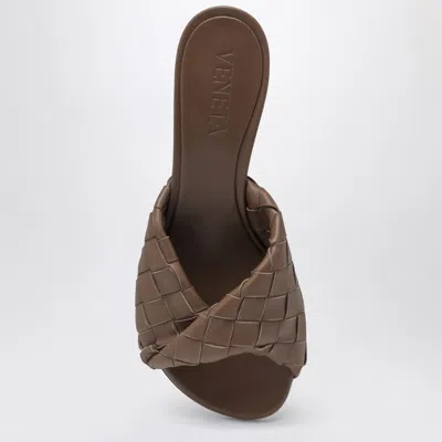 Bottega Veneta Mud Nappa Leather Blink Flat Sandals In Brown