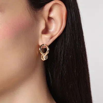 Bottega Veneta Women Gold Earrings With Knot Detail. In Gold