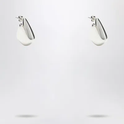 Bottega Veneta Sterling Silver Small Fin Earrings In Silver
