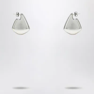Bottega Veneta Sterling Silver Small Fin Earrings In Silver