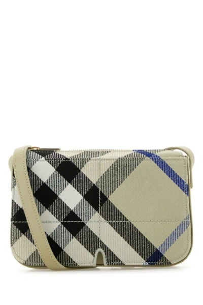 Burberry Women Embroidered Canvas Snip Crossbody Bag In Multicolor