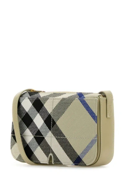 Burberry Women Embroidered Canvas Snip Crossbody Bag In Multicolor