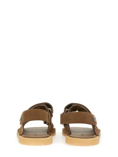 Dolce & Gabbana Touch Strap Leather Sneaker For Men In Cream