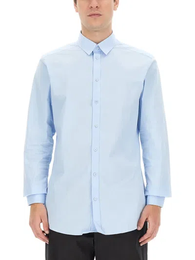 Dolce & Gabbana Long-sleeved Slim Shirt In Blue