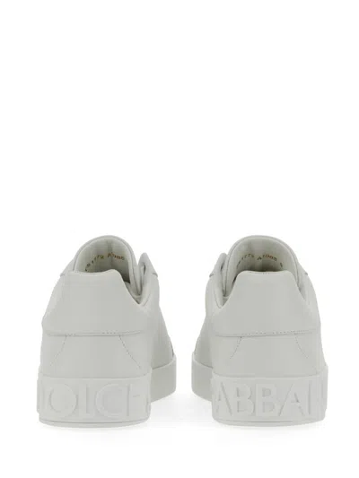 Dolce & Gabbana Portofino Light White Sneakers With Logo Patch On The Tongue And Tonal Logo Lettering On The Heel In In White