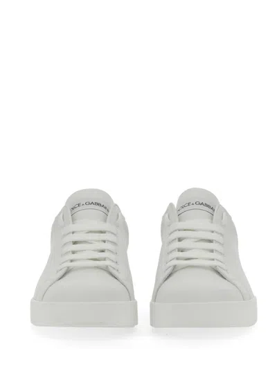 Dolce & Gabbana Portofino Light White Sneakers With Logo Patch On The Tongue And Tonal Logo Lettering On The Heel In In White