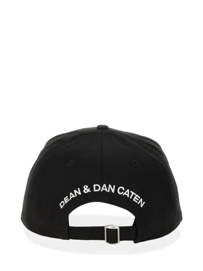 Dsquared2 Black Baseball Cap With Maxi Logo Lettering On The Front In Black