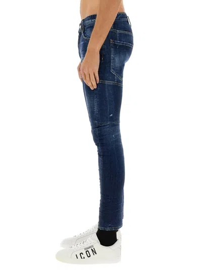 Dsquared2 Dsquared Men "perfect Clean Wash Tidy Biker" Jeans In Blue